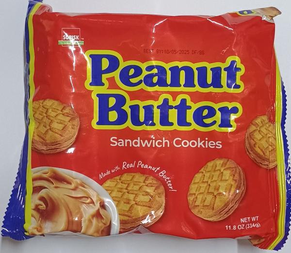 SOBISK Peanut Butter Sandwich Cookies with Real Peanut Butter 334 gr